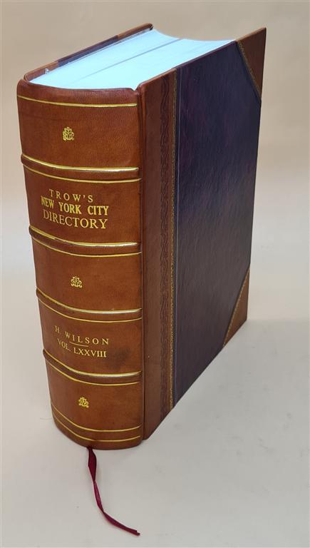 1865 New York City Directory Vol 78 by John Fowler Trow Leather Bound Edition