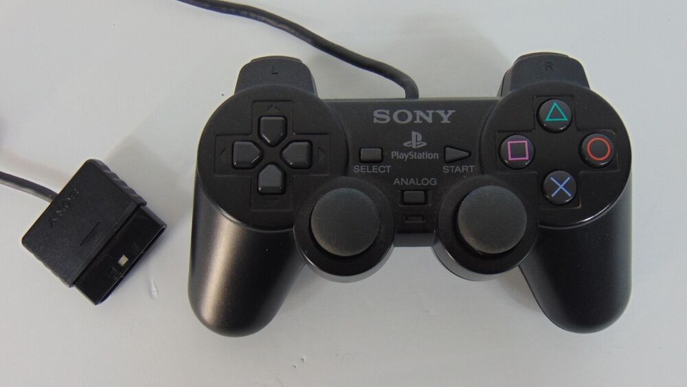 Sony PS2 BLACK Wired Controller OEM DualShock PlayStation 2 AUTHENTIC