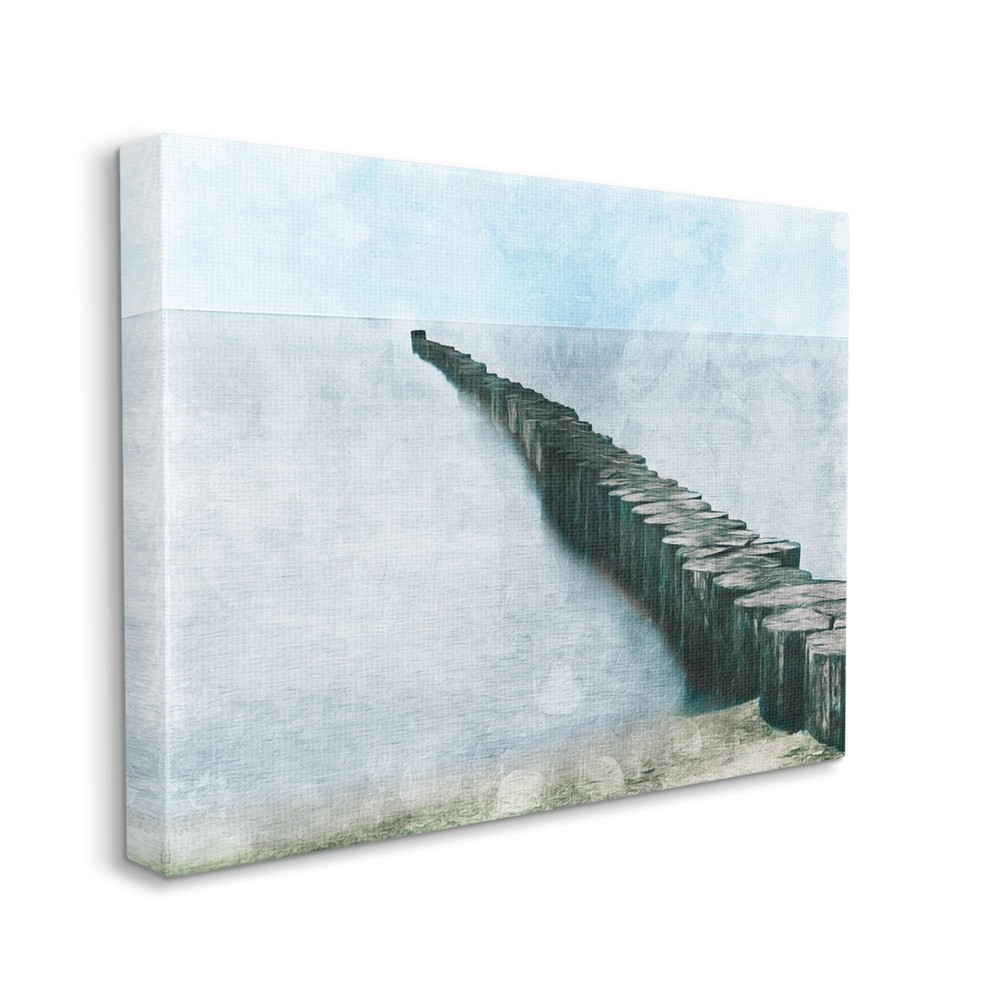 Stupell Shoreline Beach Piling Landscape Nautical Ocean