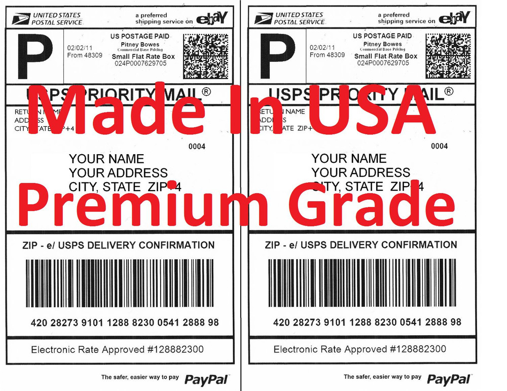 Premium Shipping Labels-Made in USA-Self Adhesive-USPS UPS FEDEX PayPal-8.5x11-image