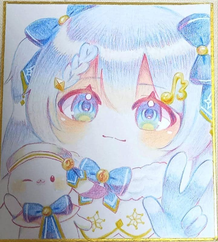 Hand-drawn illustration Original painting Colored paper Fan art