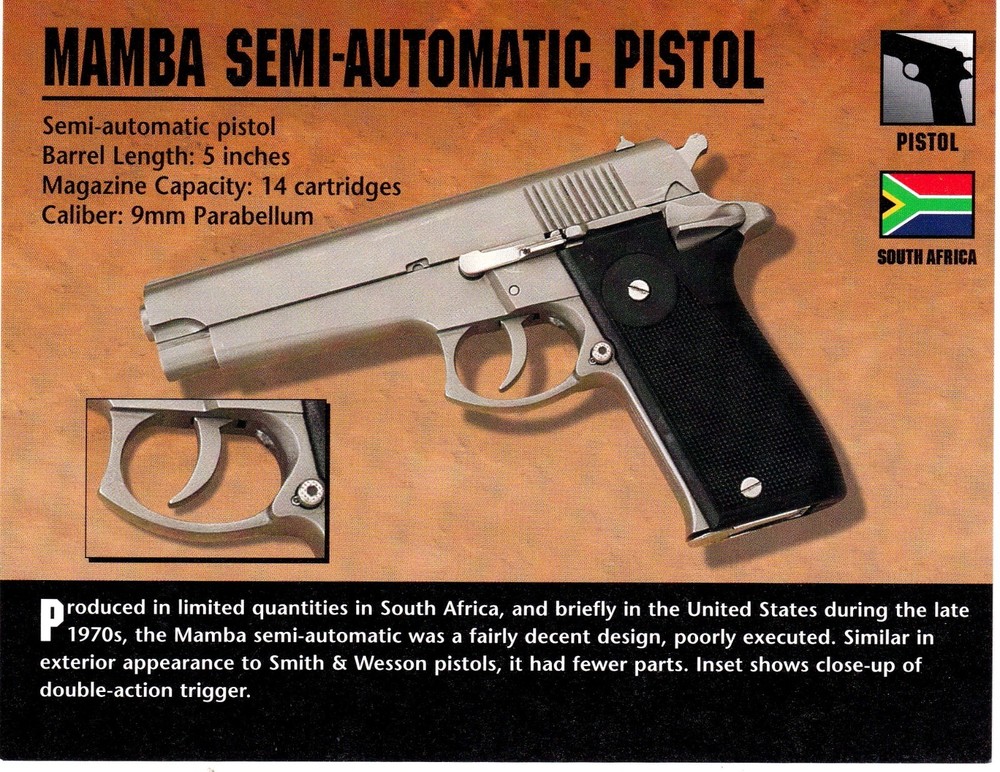 Mamba Semi Automatic Pistol Classic Firearms Photo Card u