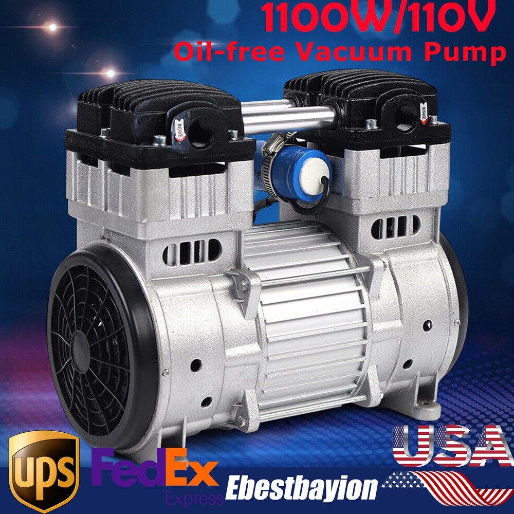 1100W 7CFM Silent Oil-Free Air Compressor Pump Head