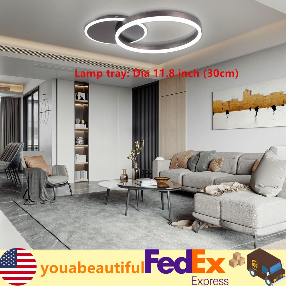 Modern LED Chandelier Round Ceiling Light Dimmable Pedant Lamp Bedroom