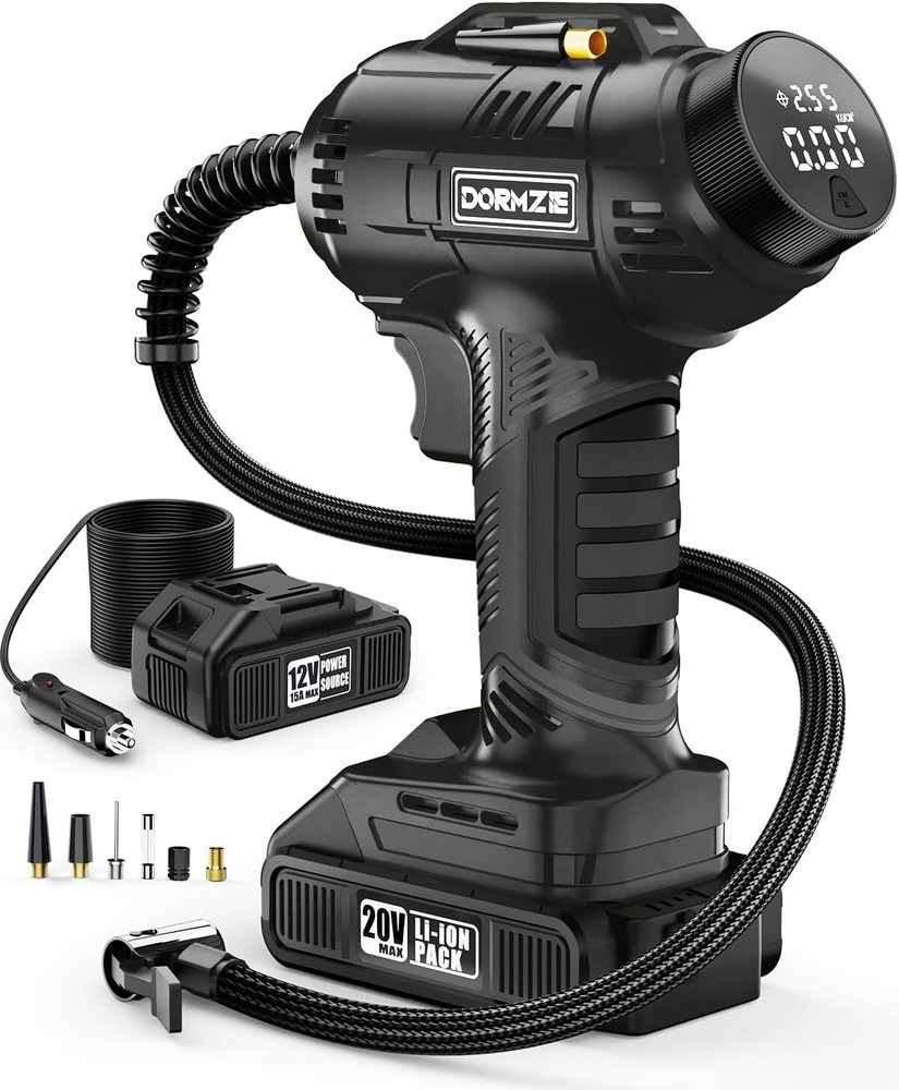 Tire Inflator Portable Air Compressor, 150 PSI Handheld Air Pump for Car Tires