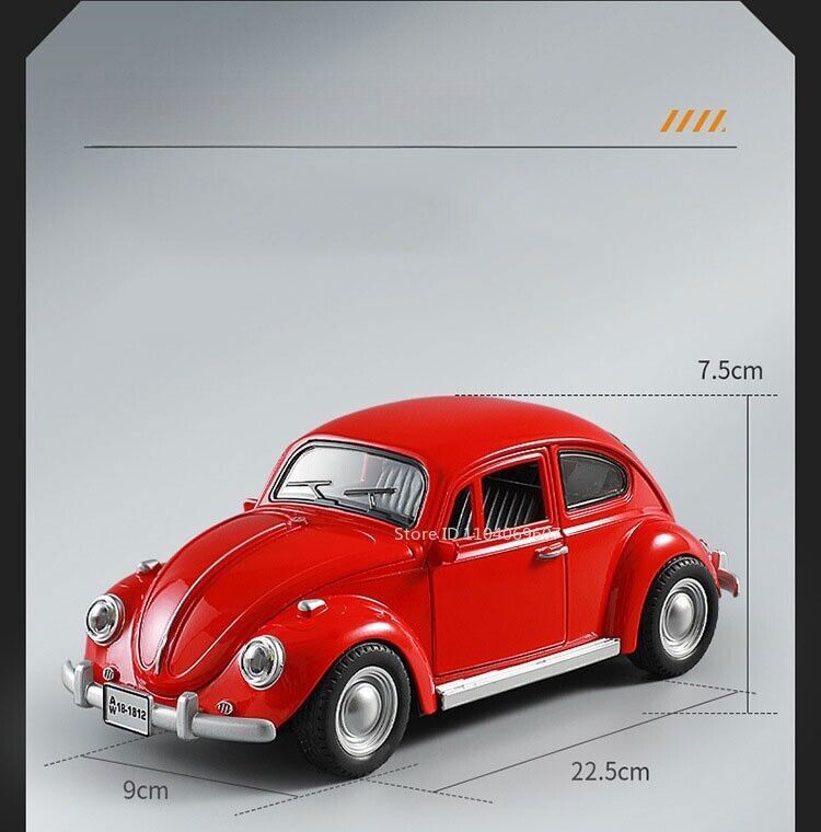 1:18 Scale Volkswagen Beetle 1955 Diecast Alloy Car Model