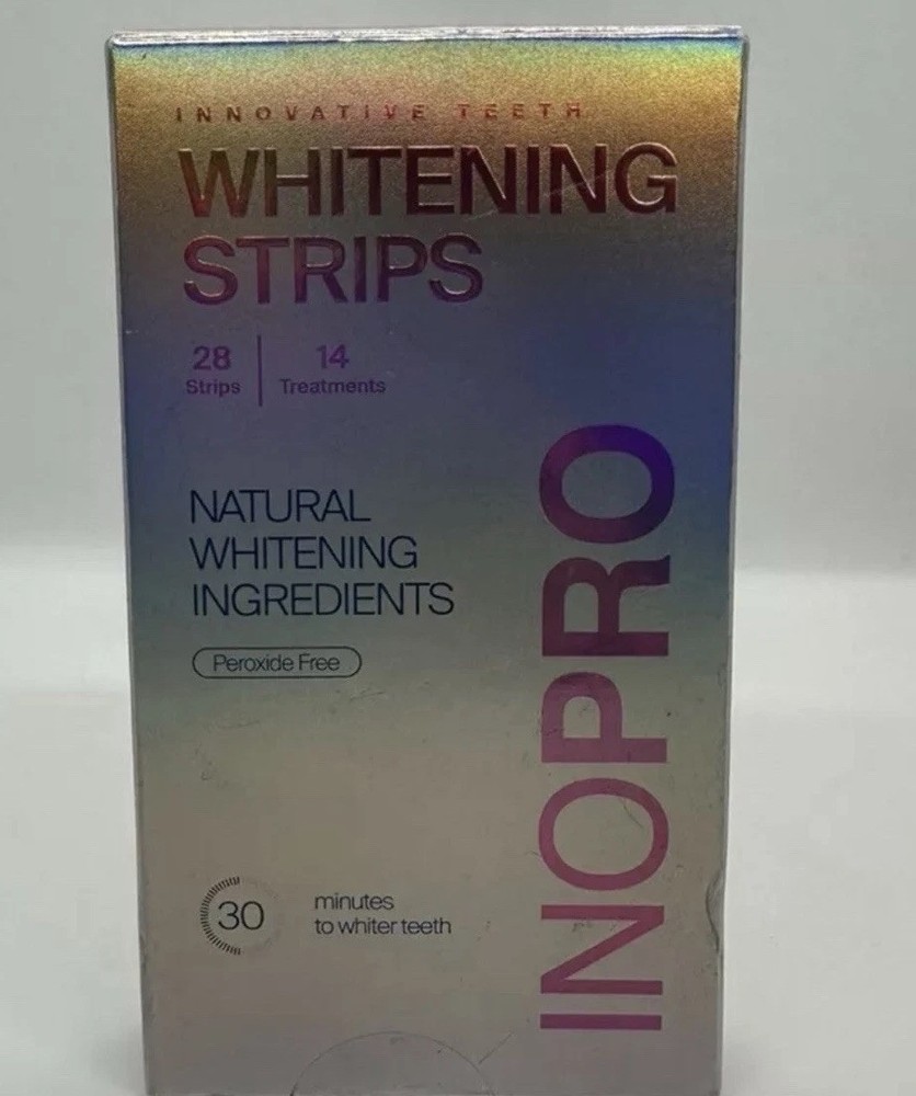 Inopro Teeth Whitening Peroxide Free, Enamel Safe Green White Strips - 28 Strips