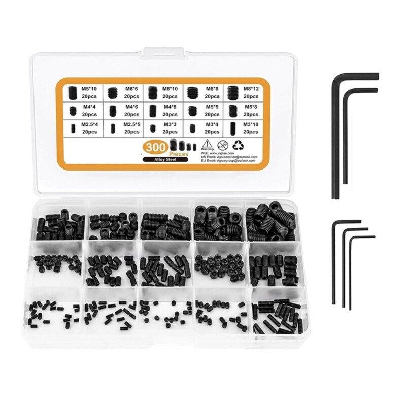 300pcs Hexagon Socket Head Screws Bolts Stainless Steel Socket Head Screws