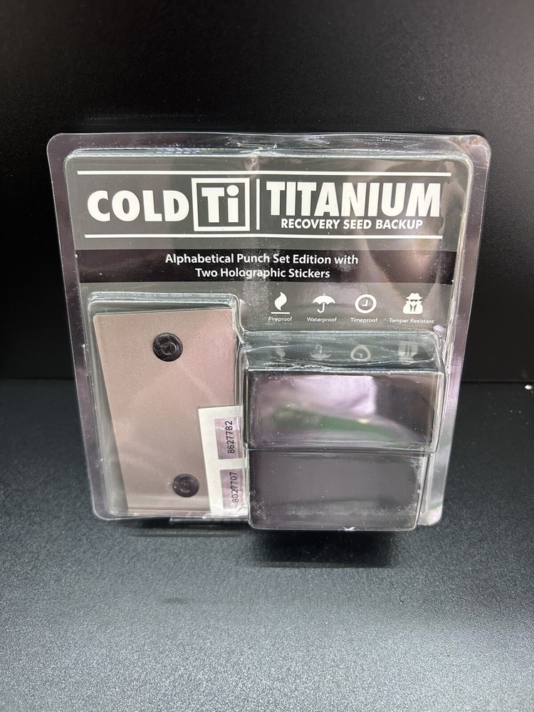 ColdTi Cryptocurrency Seed Plates For Cold Storage 2 Plates w Punch Set