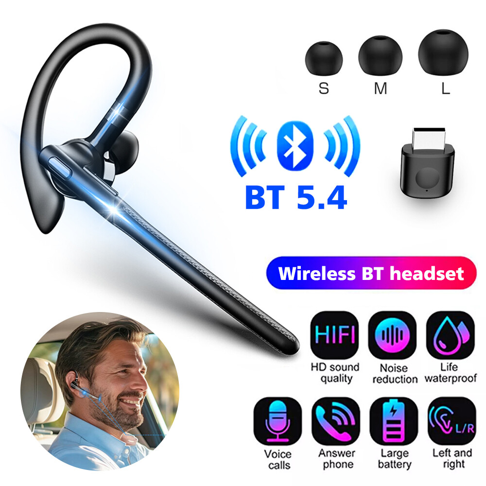 US Bluetooth 5.4 Trucker Headset with Dual Mic ENC Noise Cancellation