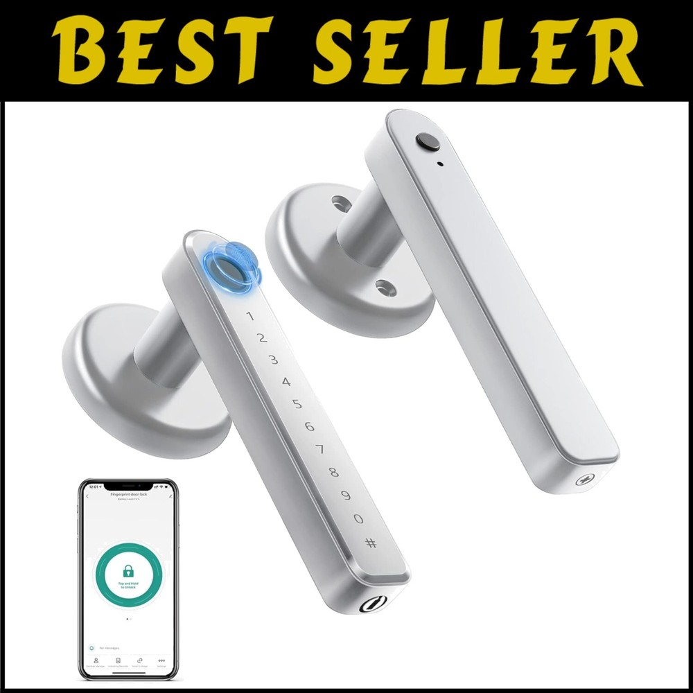Smart Biometric Door Lock with App Access & Backup Key for Enhanced Home Security  