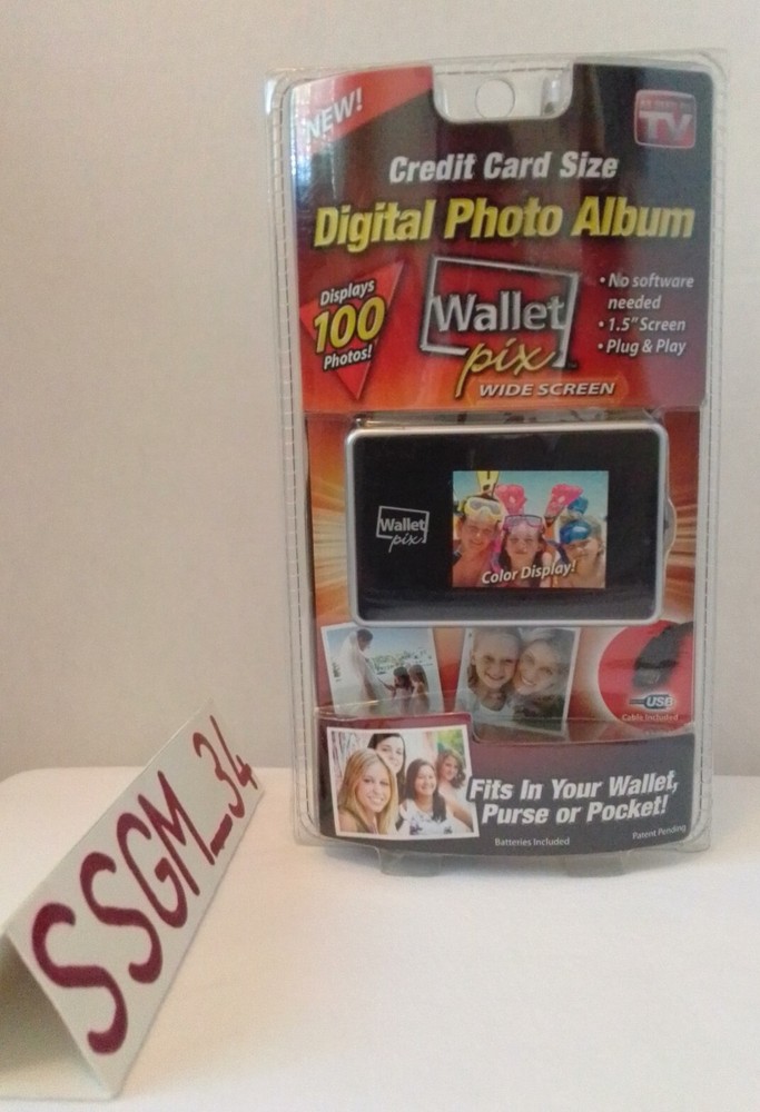 Credit Card Size Digital Photo Album by WALLET PIX (Holds 100 Pictures) - NIB-image
