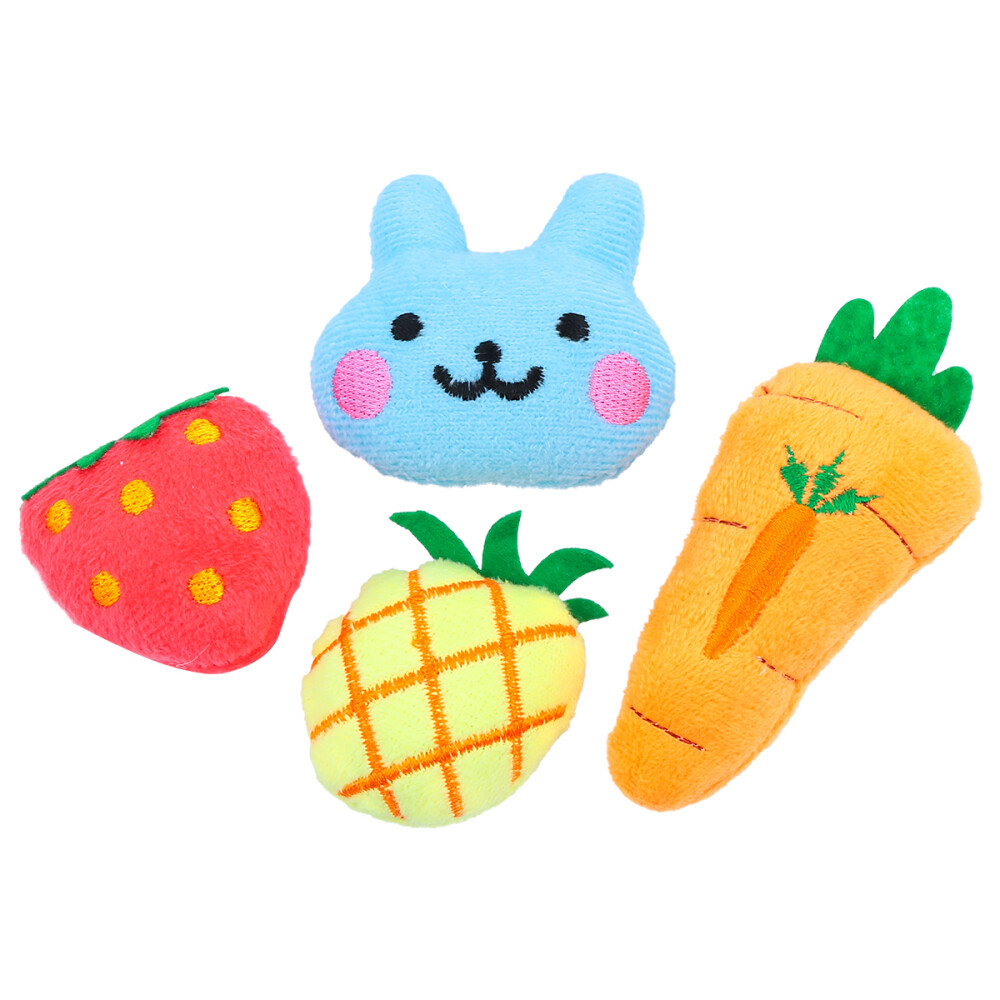 4PCS Plush Pet Catnip Toy Cat Toys Interactive Chew Cartoon Pet Toy Catnip