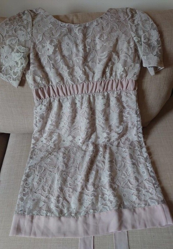 Intimissimi Lace and Modal Beige Dress Size S with Back Bow