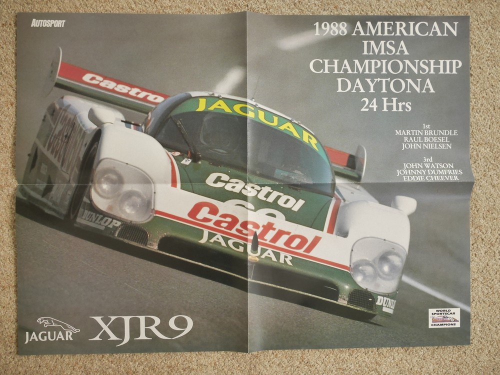 * Autosport Martin Brundle Jaguar XJR9 1988 IMSA Daytona 24 Hours win poster