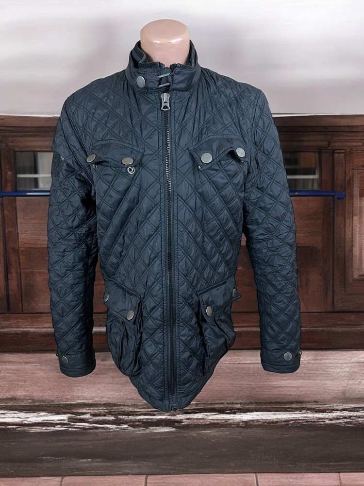 Superdry Jacket Men's M Black Motorcycle Bike Moto