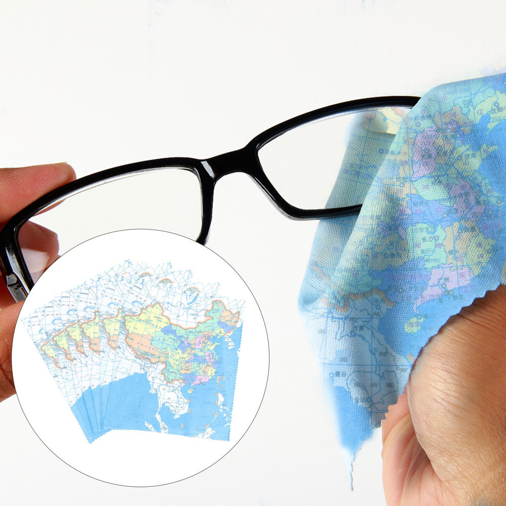 50 Pcs Small Round Tablecloth Wipe Clean Glasses Cleaning Microfiber