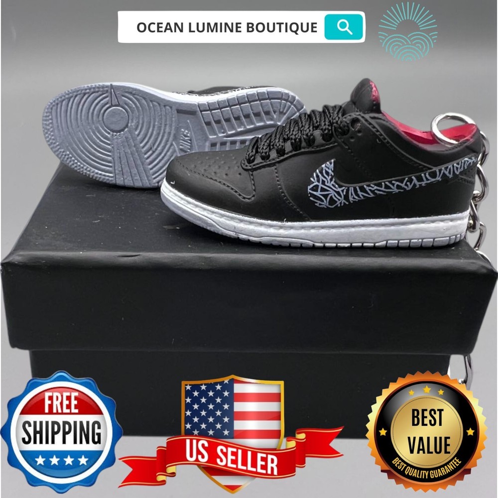 SB DUNK 3D Mini Sneaker Keychain, Jordan Sneaker Collectible, Box Options