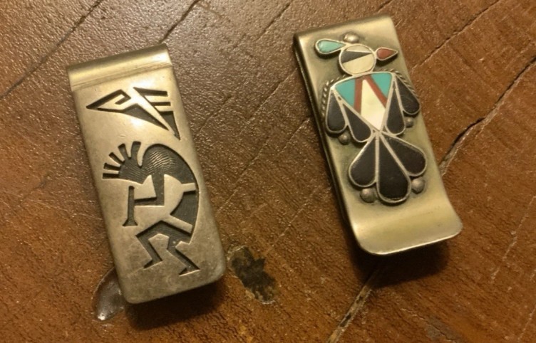 Hopi Gashwazra Kokopelli ZUNI Sterling Silver T-bird Money Clip