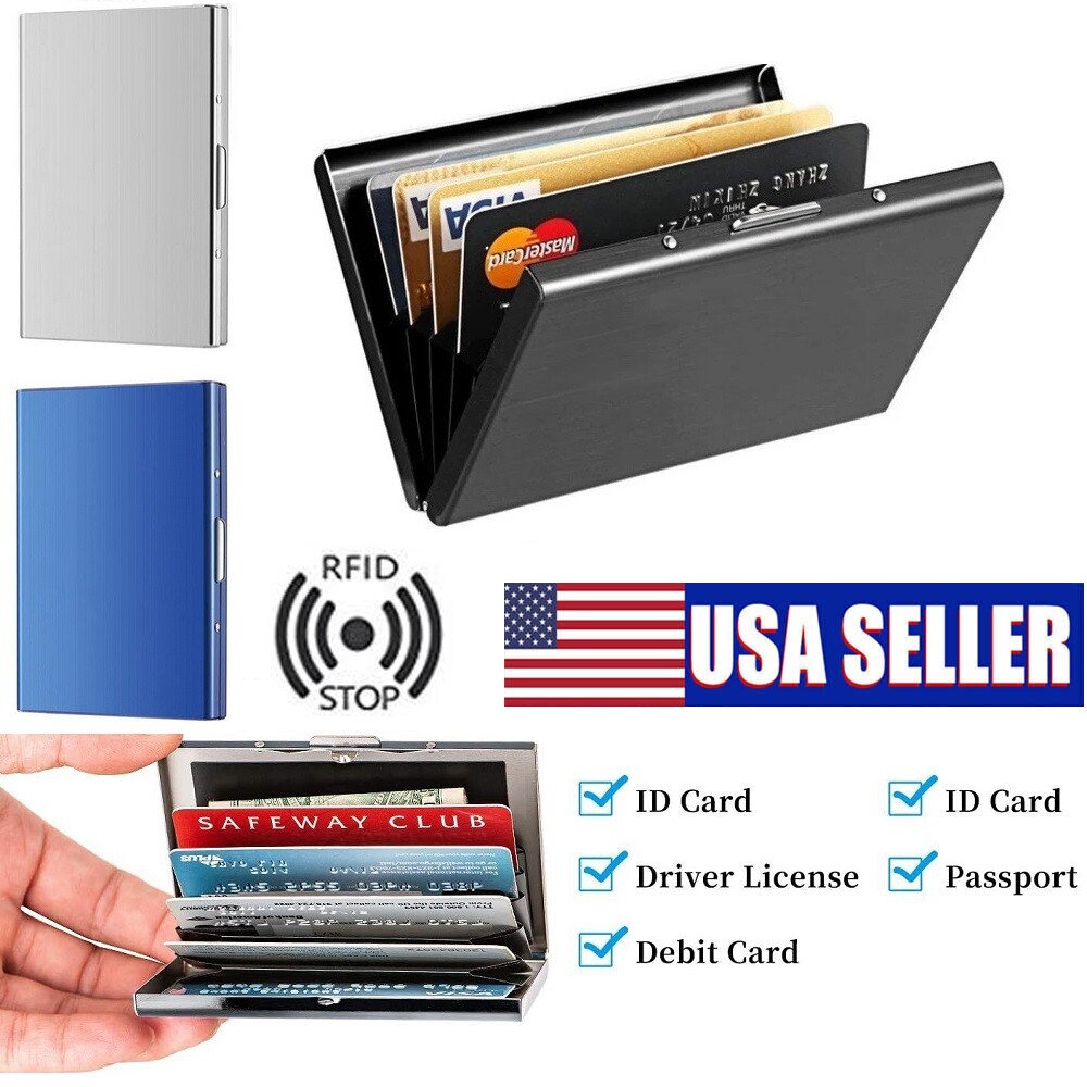 Slim RFID Blocking Credit Card Holder for Men Travel Wallet-image
