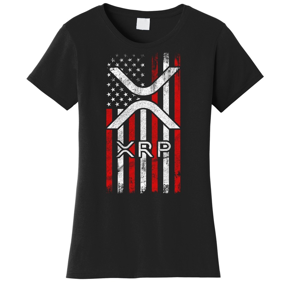 Xrp Cryptocurrency American Flag Women's T-Shirt-image
