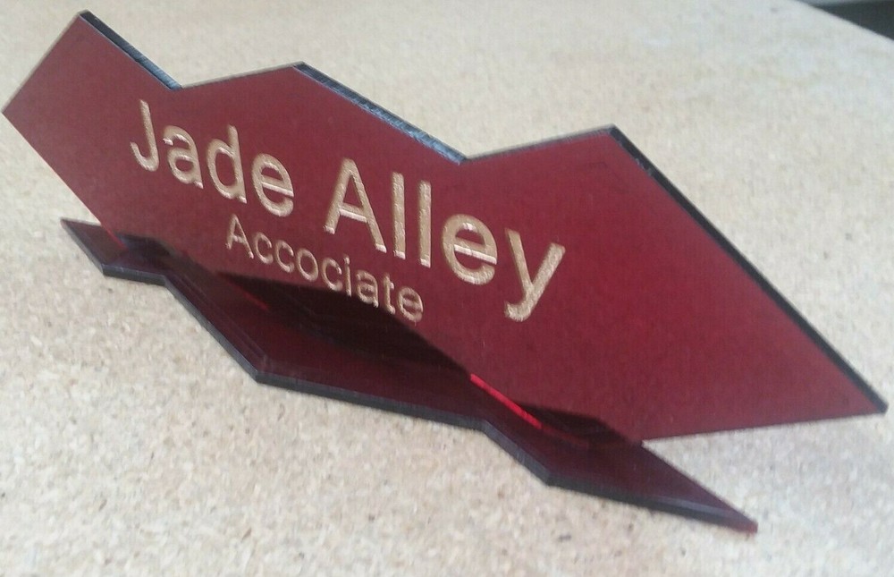 Custom Gold Acrylic Name Plate for Bar or Desk Art Deco Style-image