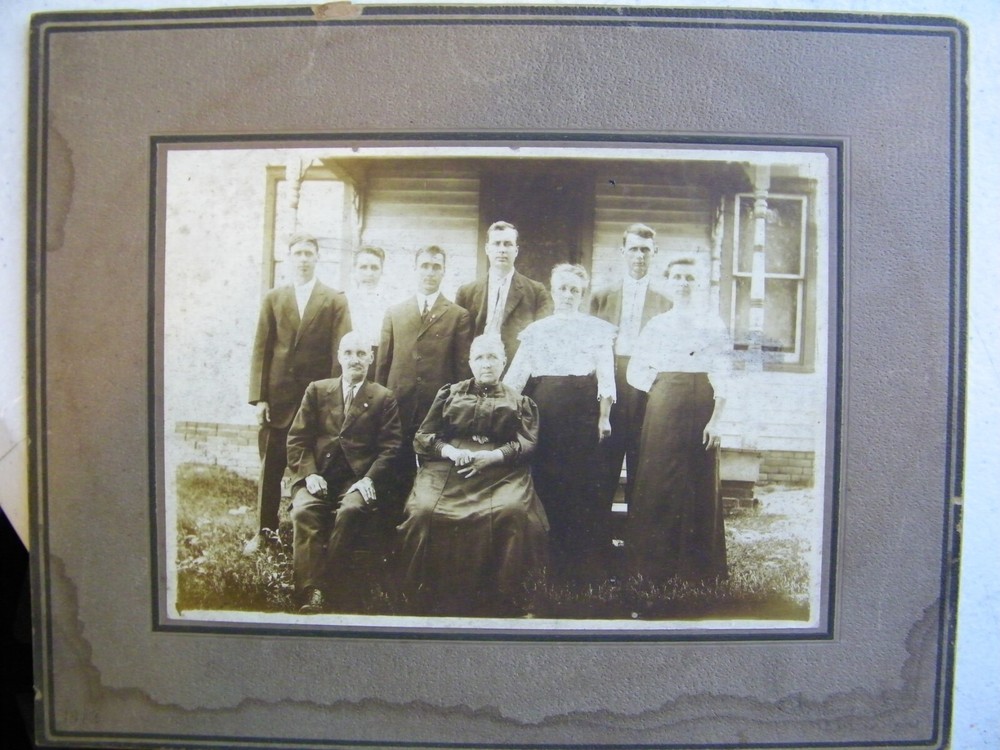 Vintage Real Photo Family in Outdoor Setting