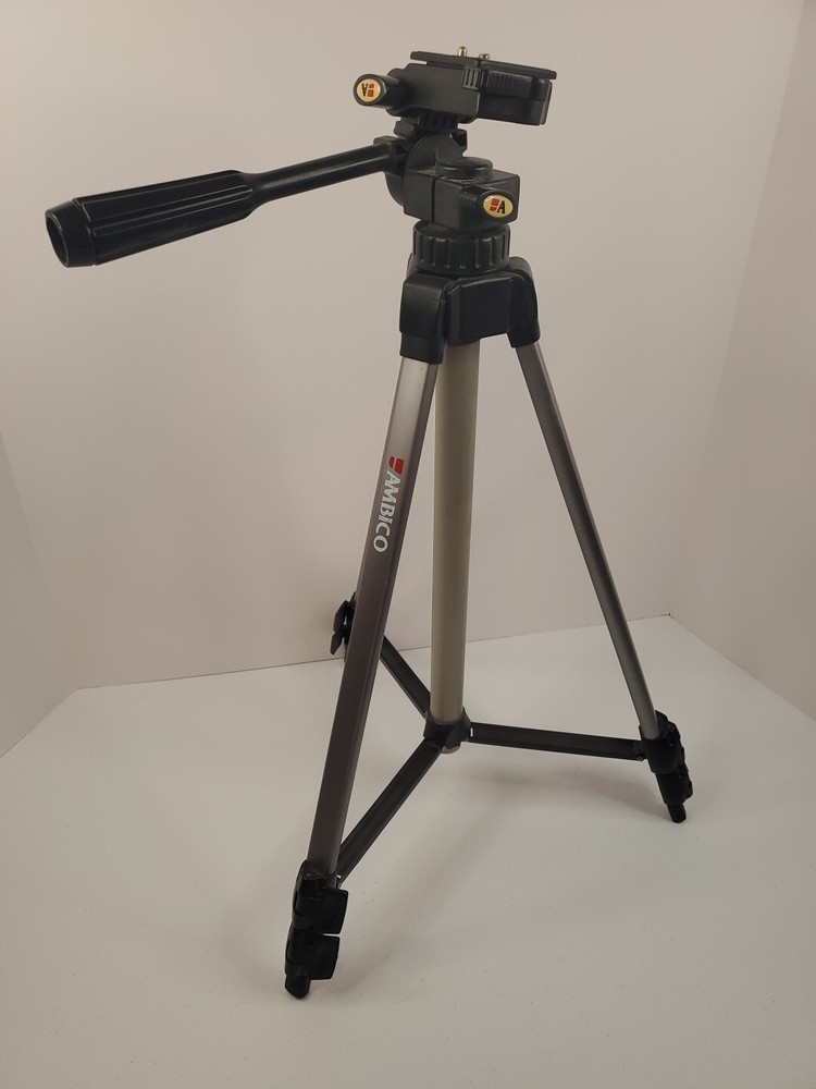 Ambico Black Adjustable 3-Way Pan Head Portable Video Camera Tripod