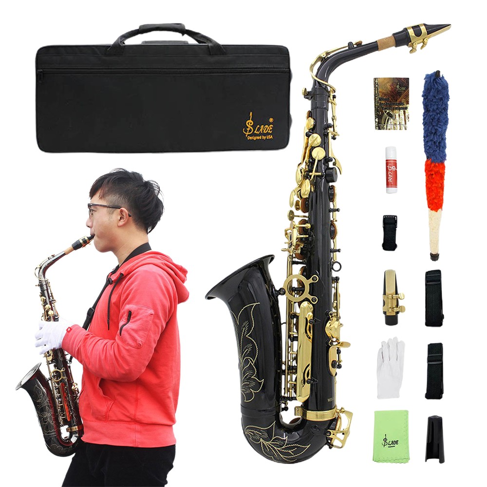 Brass Eb Alto Saxophone Sax Gold with Case Student Beginner & Accessories