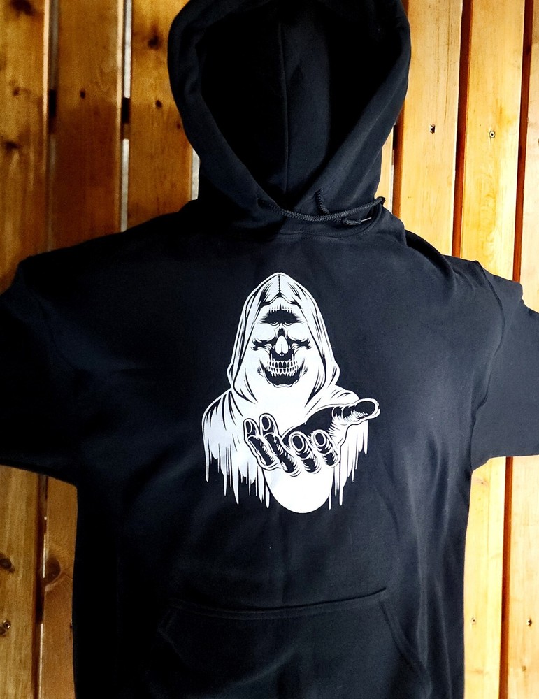 Grim Reaper Design Pullover Hoodie for Men and Women