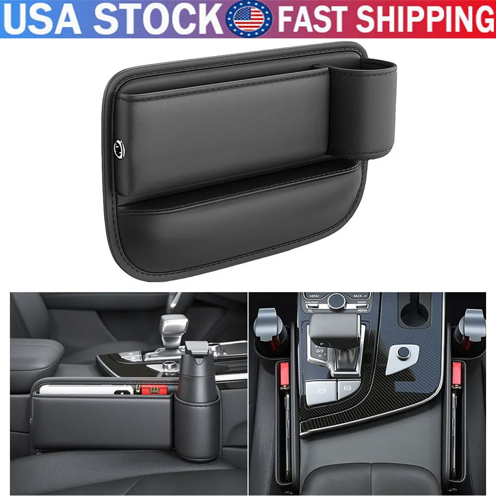 Left Side Car Seat Gap Filler Storage Bag Organizer Box Phone Holder Accessories