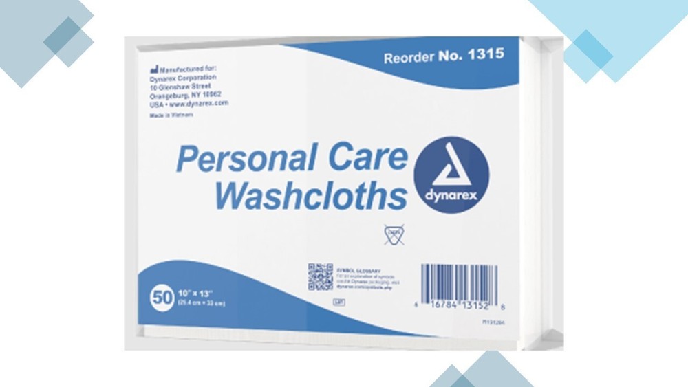 Dry Washcloth-Dynarex 1315  500/Case  fresh approach personal care needs