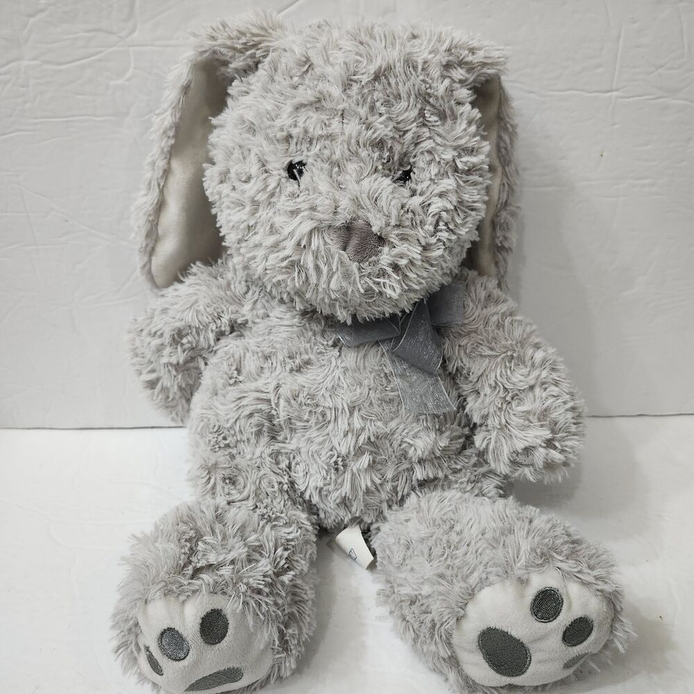 Hug Fun Easter Bunny Rabbit Plush Floppy Ears Gray Swirl With Bow 14