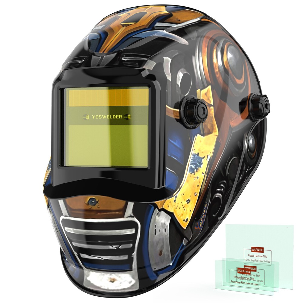 YESWELDER Auto Darkening Welding Helmet Solar Powered 3.5-13 Shade for TIG MIG ARC True Color View