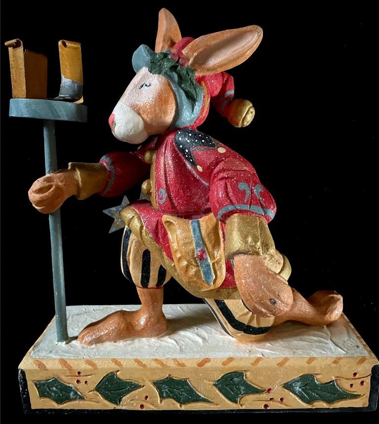 HOUSE OF HATTEN LARGE CHRISTMAS RABBIT VOTIVE CANDLEHOLDER 14