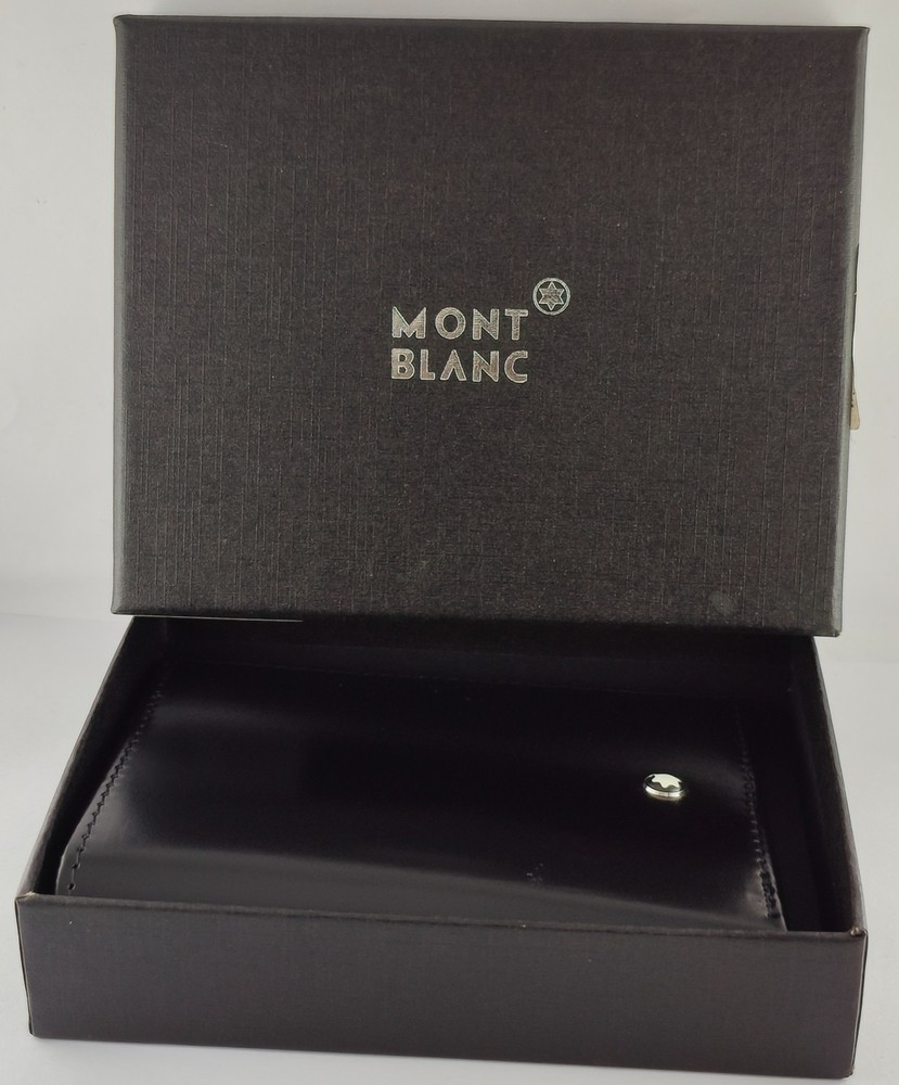 Montblanc Soft Grain Black Leather Bi-Fold Men's Wallet - Free Shipping.