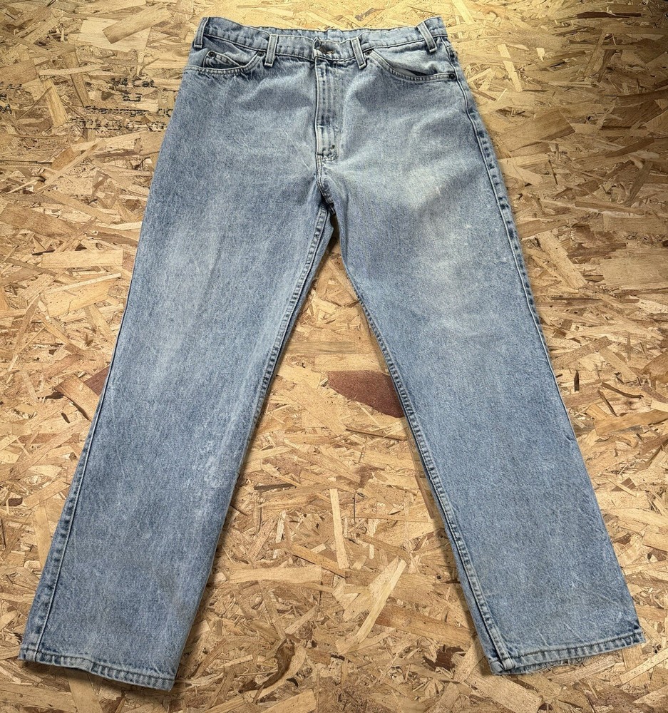 Vtg Levis Two Horse Brand Leather Patch Mens 36x30 Made In USA Stone Wash 80s