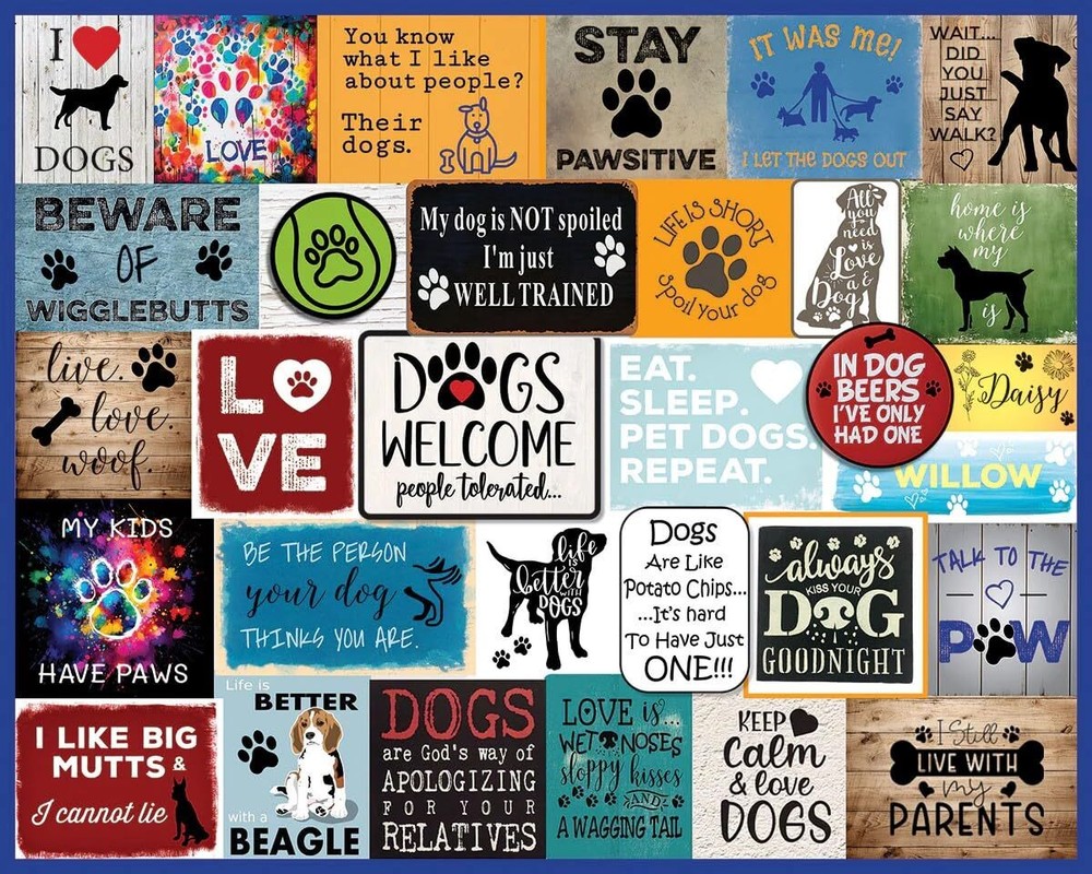 White Mountain Puzzles - I Love Dogs - 1000 Piece Jigsaw Puzzle for Adults & ...