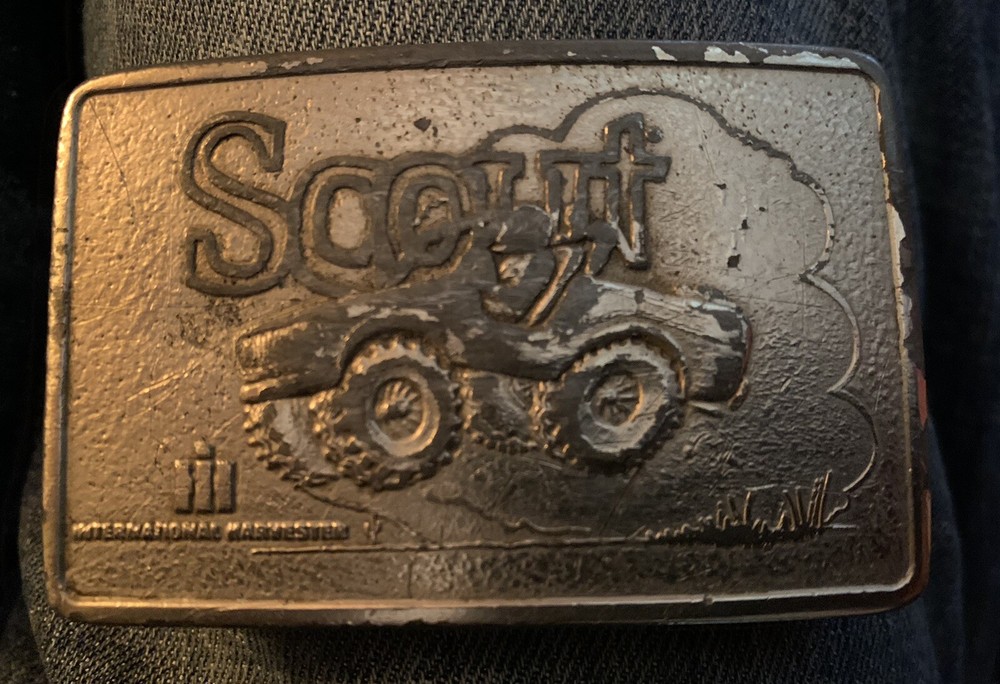 RARE Vintage International Harvester Scout Jeep Truck Belt Buckle 3