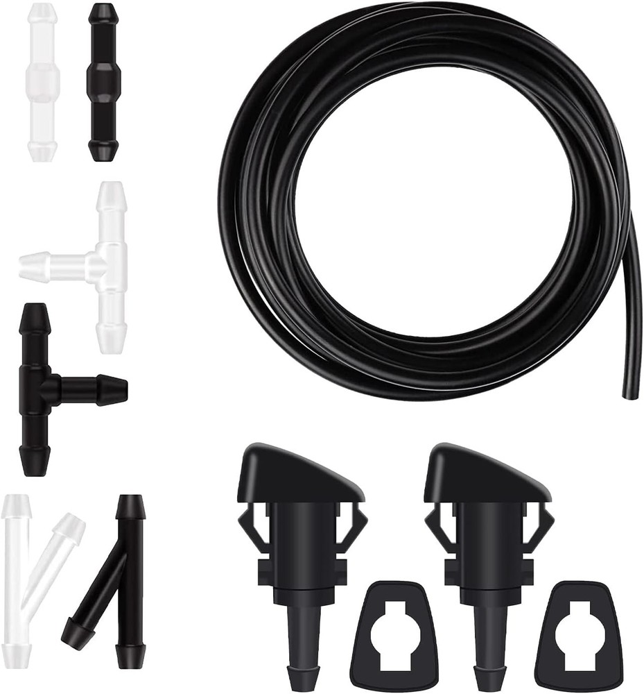Windshield Washer Nozzles Hose Kit-4M Washer Fluid Hose 6 Pcs Hose Connectors