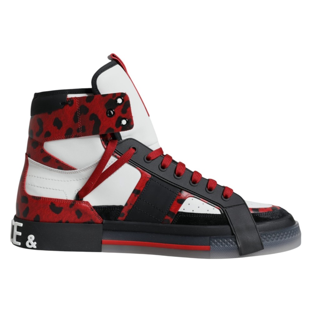 DOLCE & GABBANA Shoes Multicolor Leather High Top Sneakers EU47 / US14 1450usd