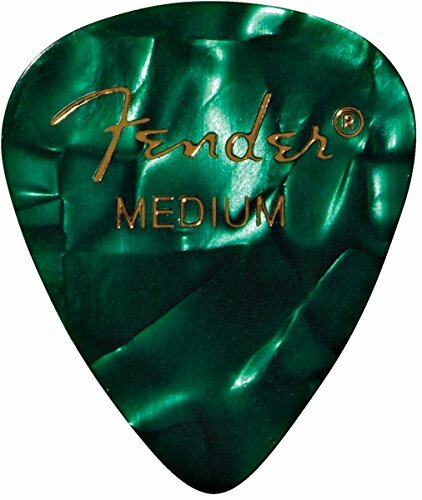 Fender 351 Premium Celluloid Guitar Picks - MEDIUM, GREEN MOTO 12-Pack (1 Dozen)