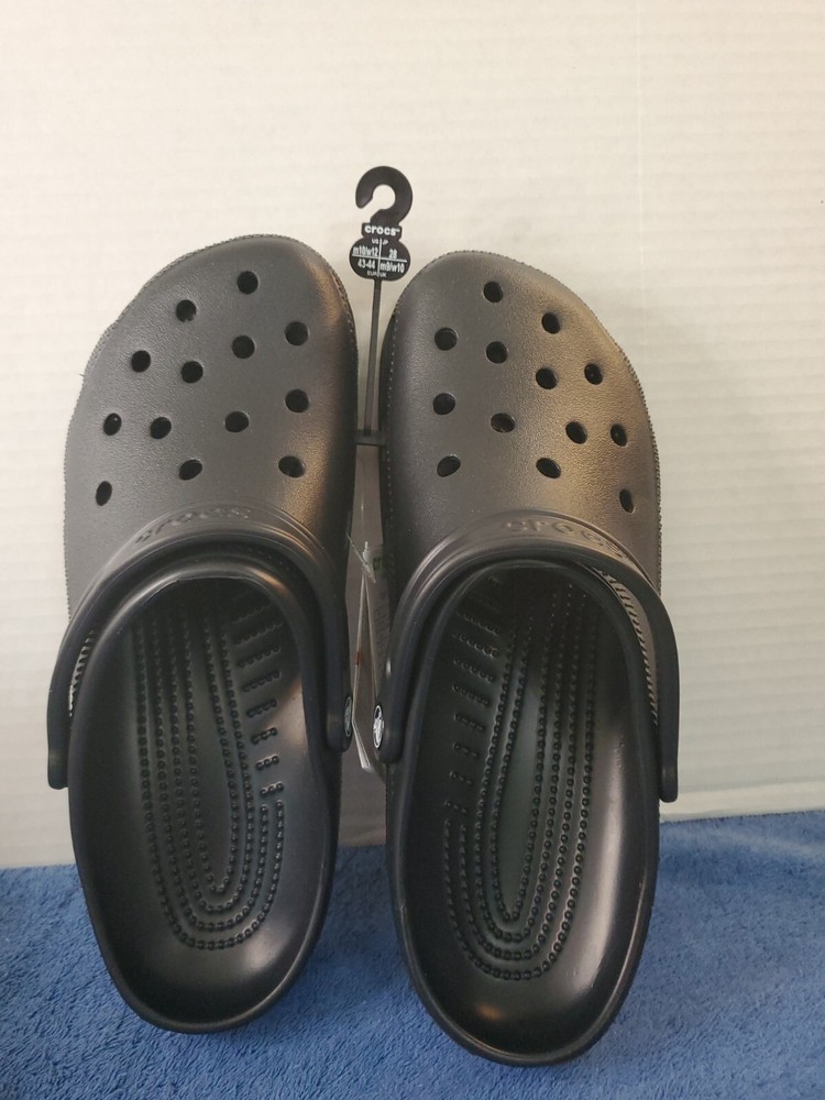 Crocs Unisex Classic Clog Black Size 10 Men 12 Women Comfortable Lightweight
