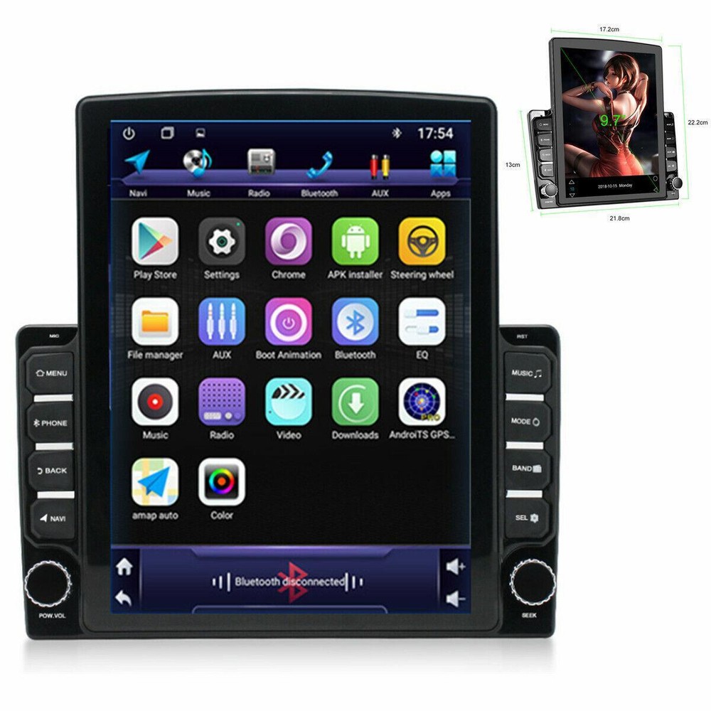 9.7in Android 9.1 Car Stereo with Quad-core GPS Navigation and HD Touch Screen