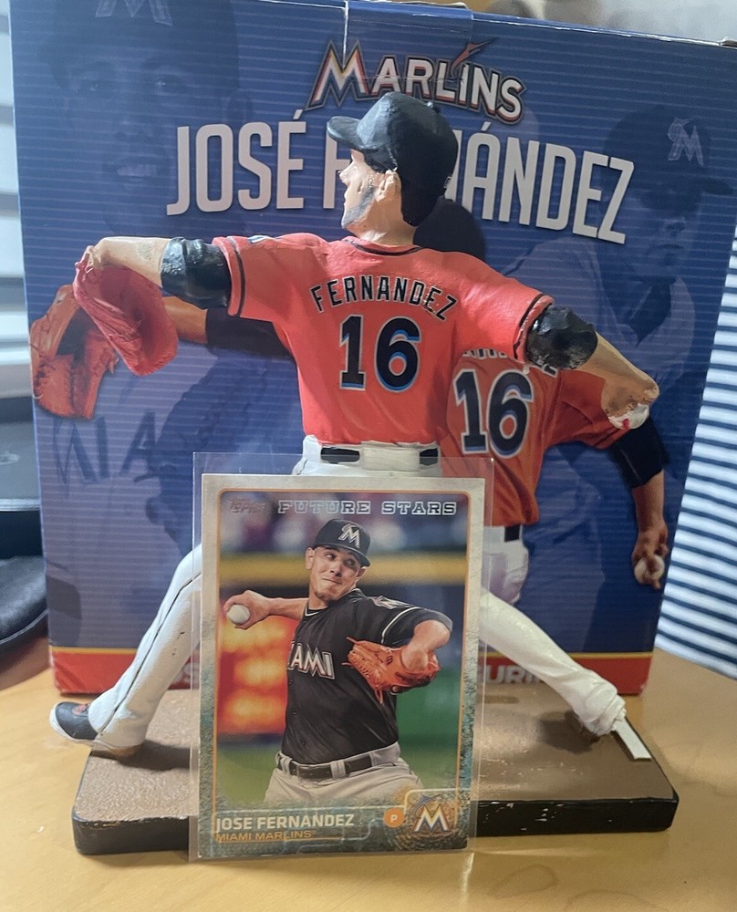 Jose Fernandez Figurine And Future Stars Baseball Card Dual Set Marlins MLB