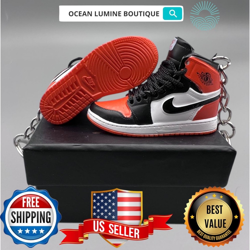 Air Jordan 3D Mini Sneaker Keychain, Basketball Sneaker Collectible, Box Options