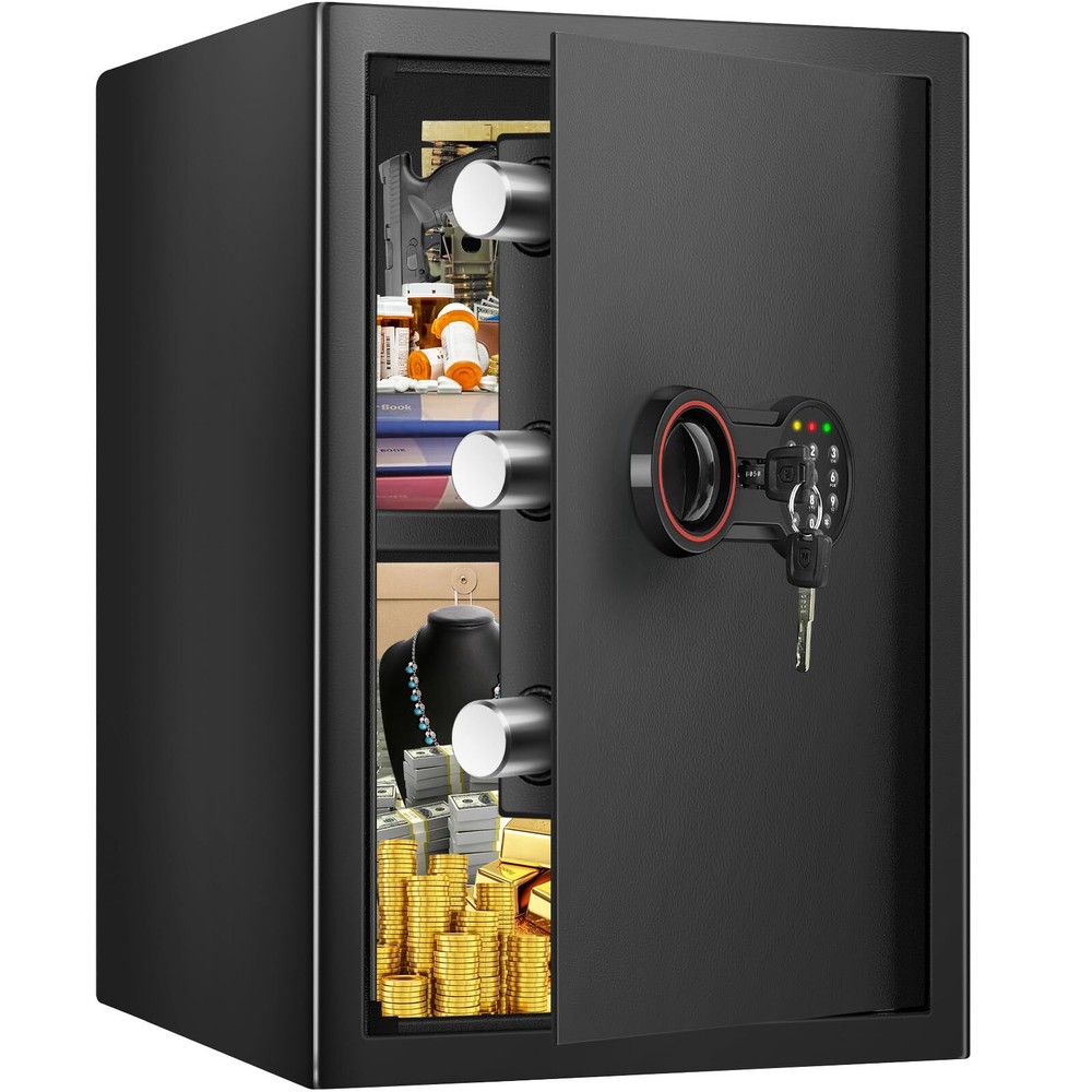 Fireproof Waterproof 3.4 Cu Ft Home Safe with Digital Keypad & Alarm  