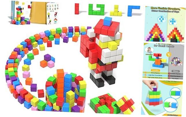 72pcs Magnetic Building Blocks for Toddlers, Large Magnet Construction 72 Pcs