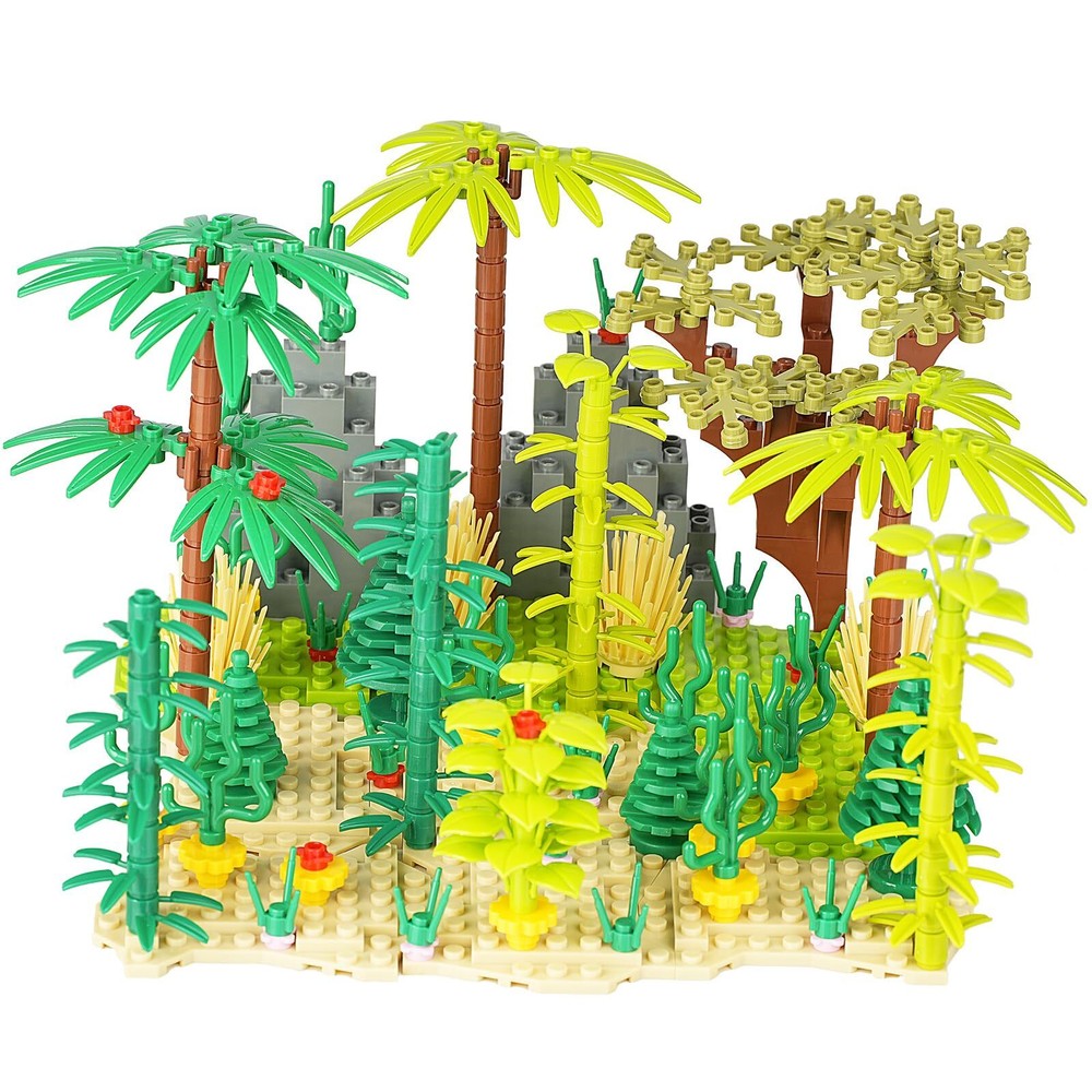 Jungle Trees &Plants Building Blocks,Garden Scenery,Compatible with Major Brands