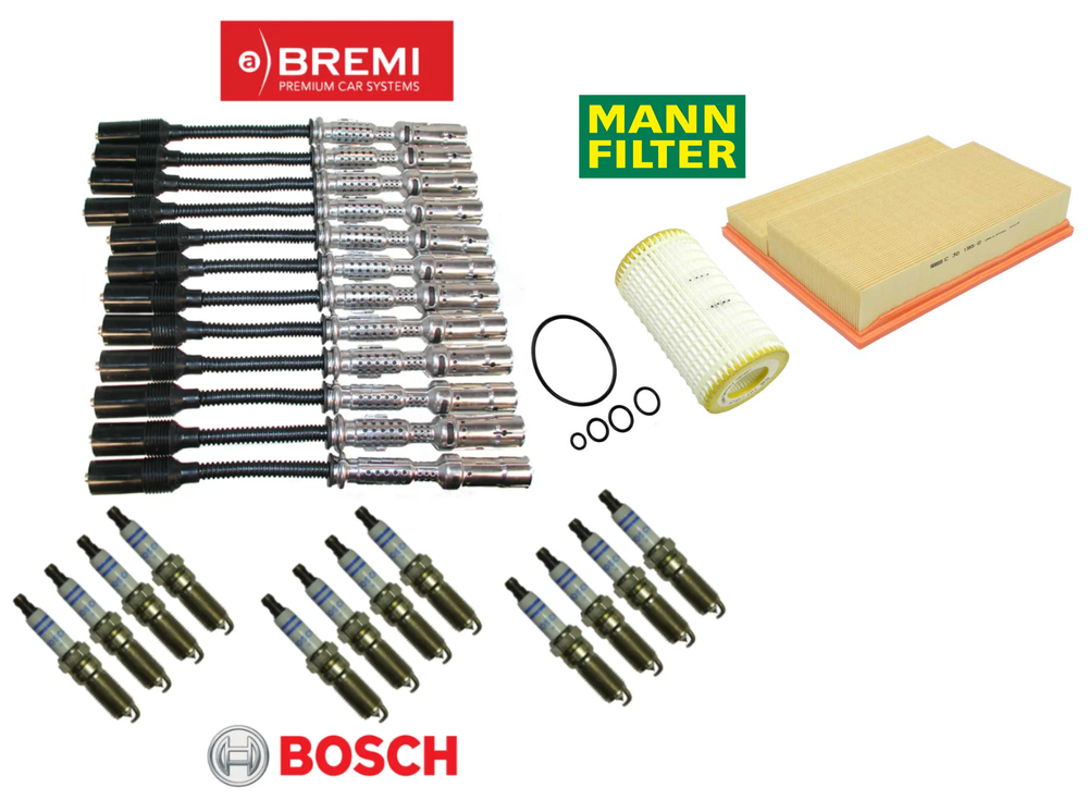 Ignition Wire Spark Plug Air Oil Filter Tune Up Kit 26pc OE Spec for Mercedes V6